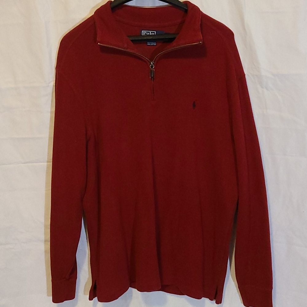 Red Polo Ralph Lauren Quarter Zip Sweater